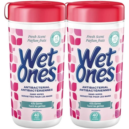 Wet Ones Antibacterial Hand Wipes, Fresh Scent, Wet Wipes, 40 Count
