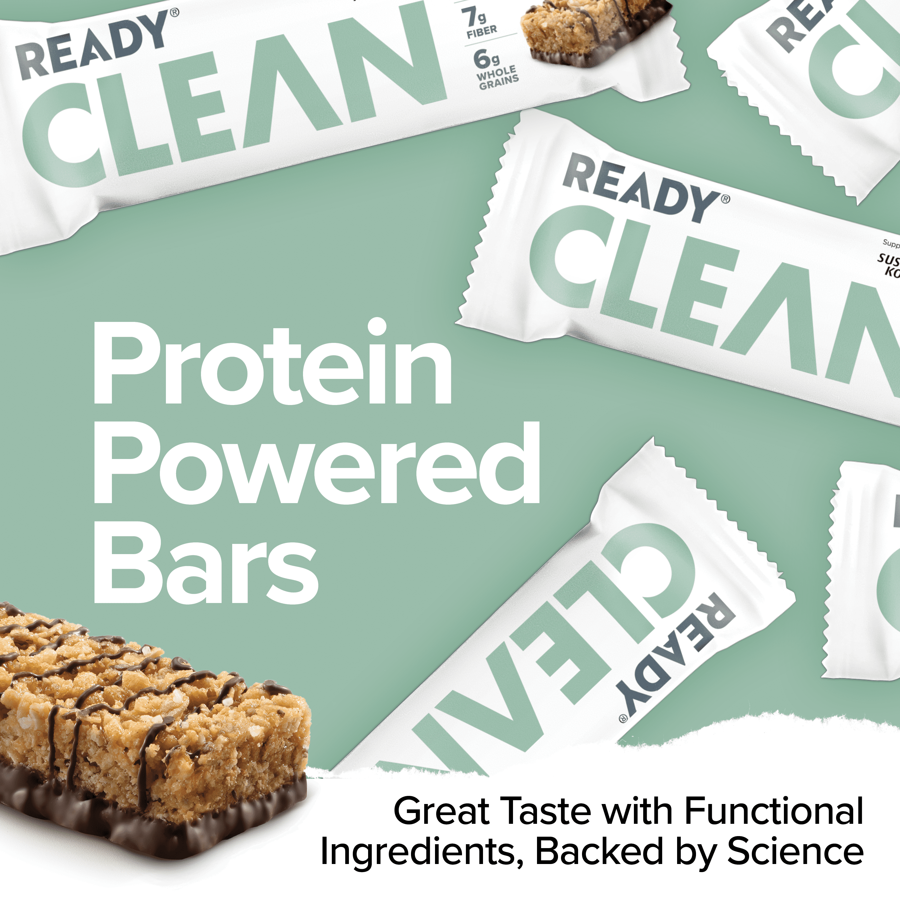(6 pack) Ready Nutrition Dark Chocolate Sea Salt Clean Protein Bar, 5 Count