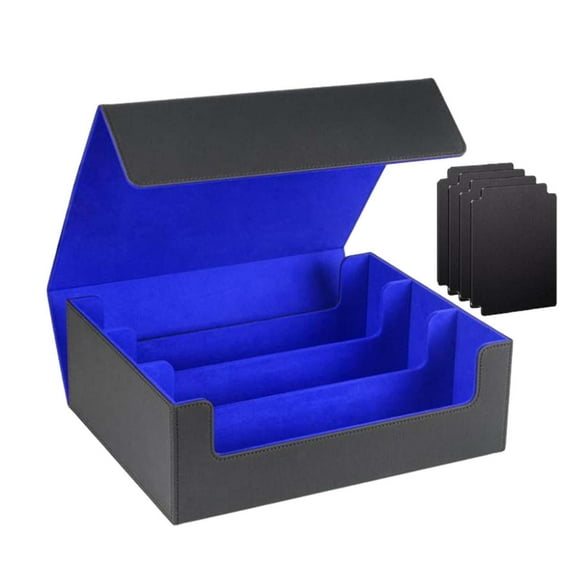 Caja de exhibición de baraja de cartas, juguete de colección de cartas, puede contener más de 1800 cartas, coleccionable resistente Azul negro
