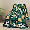 thumbnail image 2 of Football Blanket Gifts for Boys Girls Football Lovers, Green Football Throw Blanket Super Soft Travel Bed Sofa Blankets for Sport Fans Kids Adults Player Coach, 50 × 60 inch, 2 of 5