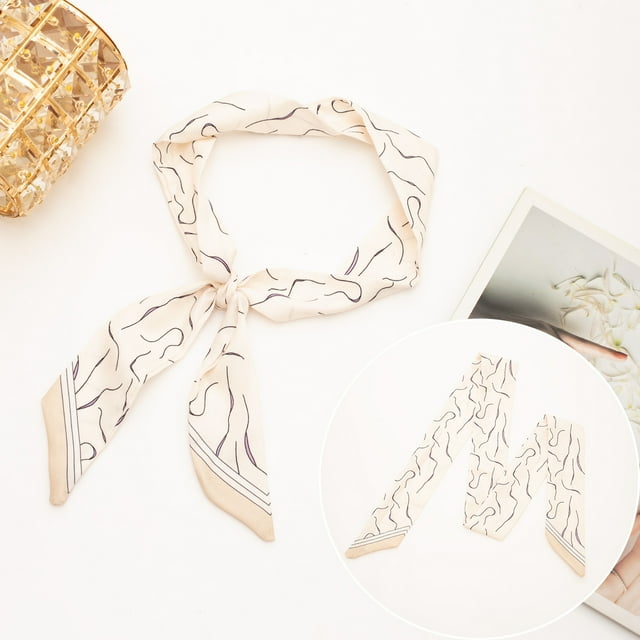 Zhuge Bufanda elegante, bufanda larga, bolsa para atar la diadema, correa para el cabello, correa para atar el regalo de mano, accesorios para el cabello, bufanda para diadema (blanco)