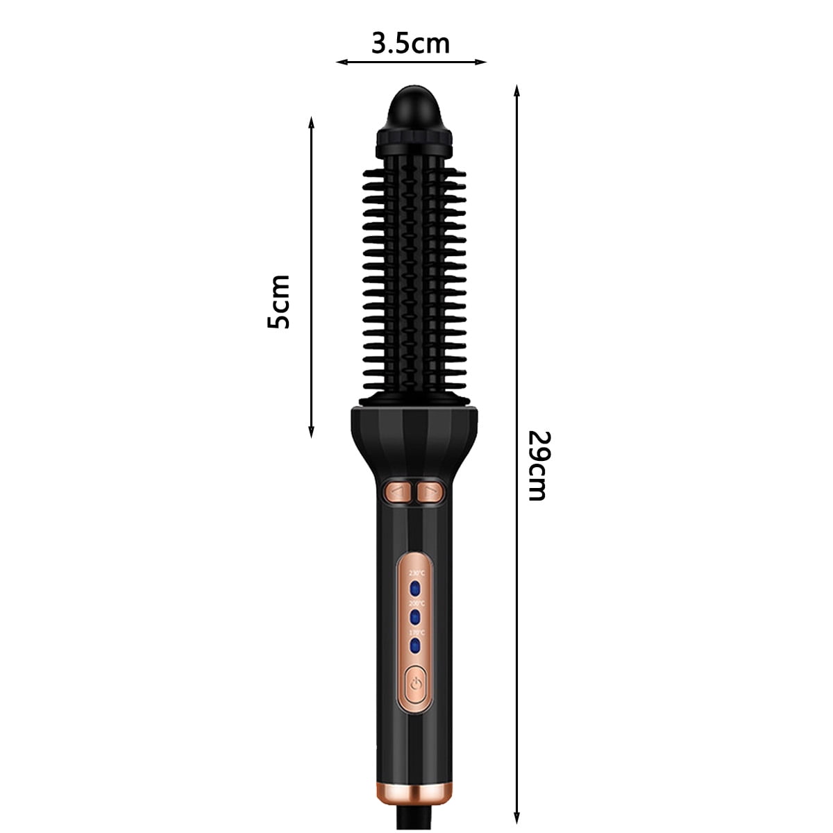 Hair Curling Iron Brush,Hot Curling Comb Ceramic Rotating Curling Iron 1 Inch,Heated Round Brush Hair Styler Tool for Short Hair
