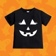 thumbnail image 2 of XAOFW Halloween Shirts For Girls Short Sleeve Crewneck Pumpkin Graphic Tees Toddler Kids Fall Loose Fit T-Shirts 2-3 Years, 2 of 5
