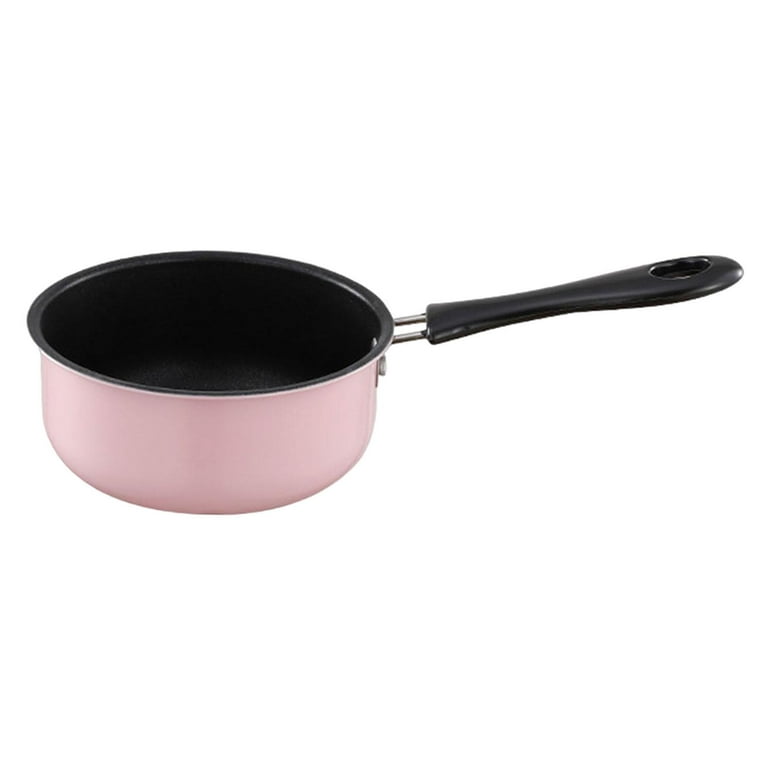 Stainless Steel Milk Pan, Mini Butter Warmer, Small Saucepan Pan, Nonstick Milk Pot, Melting Butter Pot, Boiling Water Cooking, Size: 12.5 cm, Pink