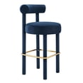 thumbnail image 3 of Modway Toulouse 30" Upholstered Fabric Bar Stool in Blue/Gold (Set of 2), 3 of 10