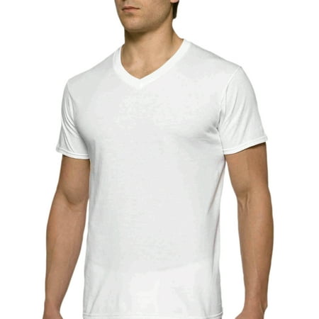 Gildan Men's Short Sleeve V-Neck White T-Shirt, (Best V Neck Undershirt)