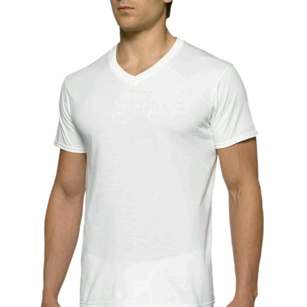 Men's Short Sleeve V-Neck White T-Shirt, 6-Pack, Sizes S-2XL Walmart.com