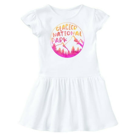 

Inktastic Glacier National Park Montana Pink Mountains Gift Toddler Girl Dress