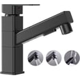 thumbnail image 1 of Grifo para lavabo de baño negro mate, rociador giratorio desplegable para un uso flexible, modos de rociado multifunción para una limpieza personalizada, fácil de instalar para centros de un solo, 1 of 5