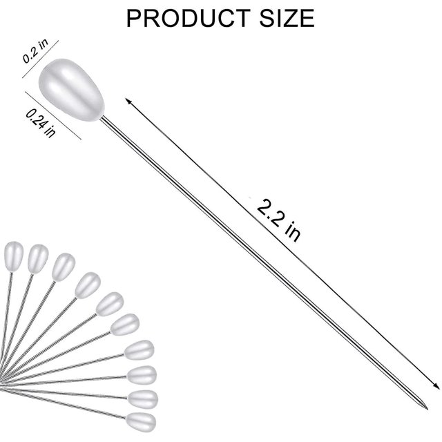 100 piezas de alfileres de costura, alfileres de ramillete, alfileres de cabeza de cristal de costura transparente, alfileres de ramo de boda para modista, joyería, decoración de bricolaje, alfil