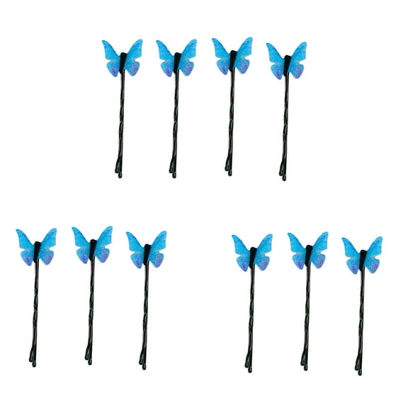 Luxshiny 10pcs Butterfly Decor Hair Clip Hair Accessories For Women Daily Life Blue