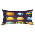 thumbnail image 4 of Cartoon Planets Pattern 20x30" Queen Plush Pillow Case, Soft Zippered Bed Pillowcase for Bedroom, 4 of 9