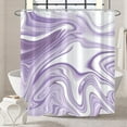 thumbnail image 4 of Marble Bathroom Shower Curtain Purple White Waterproof Fabric Shower Curtains with Hooks Watercolor Abstract Shower Curtains Cloth for Home Bath Decor 72x72 inches, 4 of 6