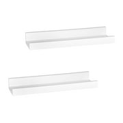 Mainstays 4x15 White Floating Picture Frame Shelves, Set of 2