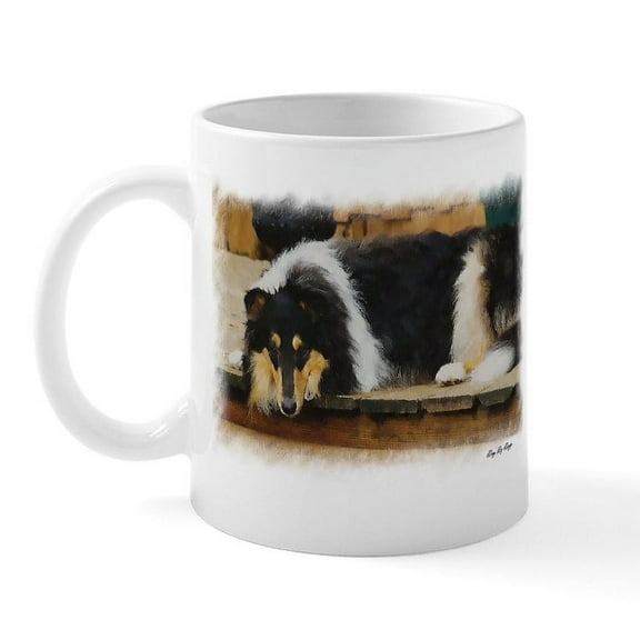 CafePress - Tri Color Collie Mug - 11 oz Ceramic Mug - Novelty Coffee Tea Cup