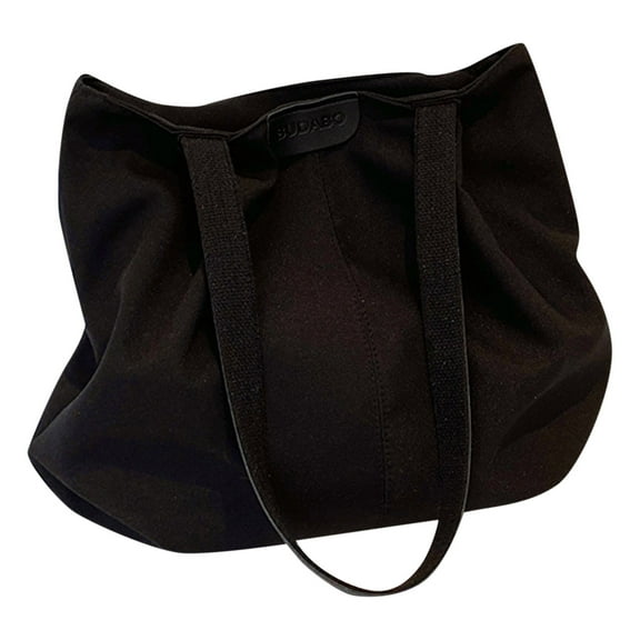 Mepaouo Women's Canvas Shoulder Bag Large Size Hobo Crossbody Handbag Casual Tote Satchel Purse(Black)