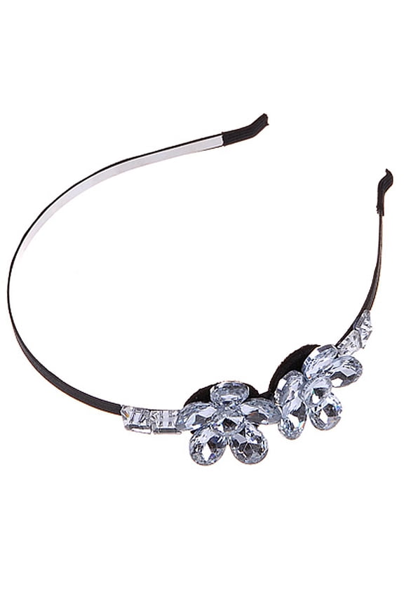 Decorative Vintage Diamond Jeweled Rhinestone Butterfly Hair Piece Headband (Clear)