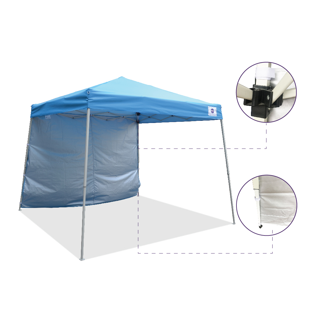 Impact Canopy Slant Leg Canopy with Single Sun Wall, Blue