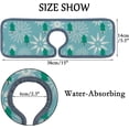 thumbnail image 4 of SKYSONIC Faucet Absorbent Mat 4 Pcs Fir Trees Snowflakes Kitchen Faucet Splash Catcher Washable Counter Drying Pads Behind Faucet for Kitchen Bathroom, 4 of 7