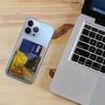 thumbnail image 3 of WIRESTER Self-Adhesive PU Leather Card Holder Stick on Pocket Credit Card Case Pouch Wallet for Apple Samsung Motorola LG Smart Phones - Cafe Terrace At Night Van Gogh, 3 of 5