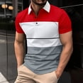 thumbnail image 1 of Camisas Elvqul de Hombre Rojo Manga Corta Casuales Estampilla con Solapa Botones, 1 of 8