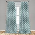 thumbnail image 5 of Ambesonne Damask Curtains, Baroque Vintage Boho, Pair of 28"x63", Green White, 5 of 5
