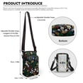 thumbnail image 6 of HELLHERO Insect and Daisy Pattern Adjustable Crossbody Bag with 2 Zippers Adjustable Shoulder Strap Crossbody Bag Vintage Polyester, 6 of 7