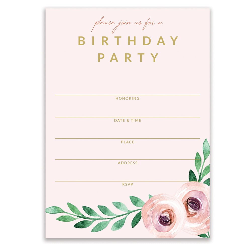 pink-birthday-party-invitations-pretty-modern-floral-fill-in-invites
