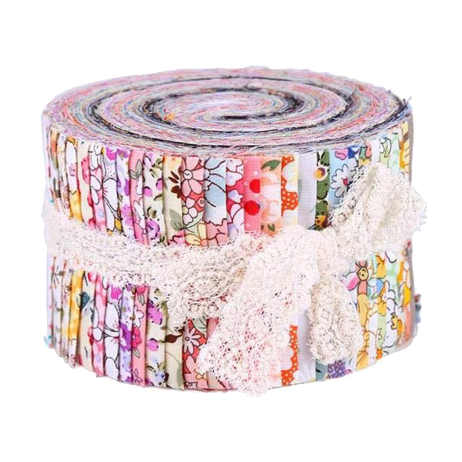 Jelly Roll Fabric Strips for Quilting Precut Floral Cotton Fabric Strip  Bundle for Crafts Spring Color Jelly Rolls for Quilting Precuts Cloth  Quilts