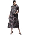 thumbnail image 1 of eloria Printed Women's Fashion Stylish Knee Length In Mandarin Neck Design Dress, 1 of 5