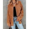 thumbnail image 2 of Jusfitsu Women’s Shacket Jacket Corduroy Long Sleeve Blouse Tops Casual Button Down Shirts for Women Oversized Top, 2 of 4