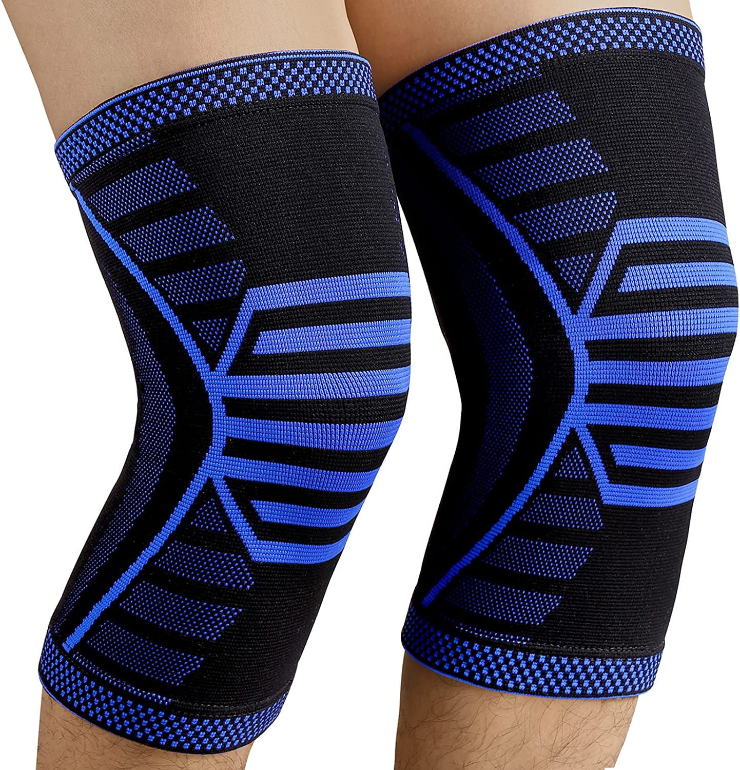2 Knee Compression Brace Sleeve Support Sport Joint Injury Pain Relief Arthritis 