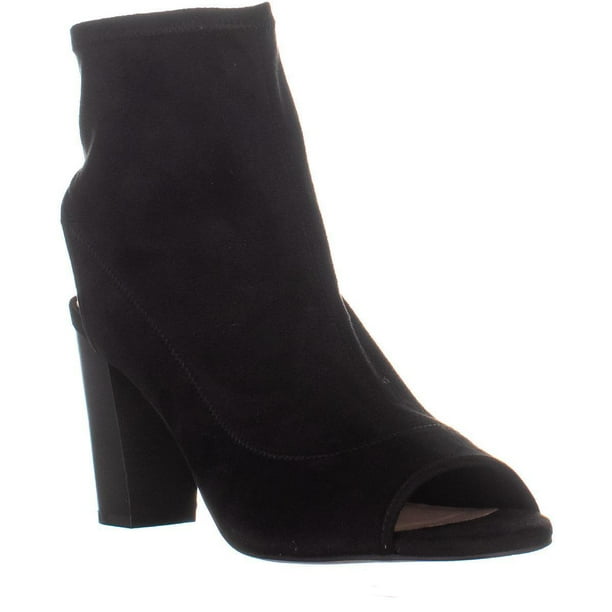 block heel open toe bootie