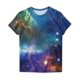 thumbnail image 6 of Womens Galaxy Print Short Sleeve T-Shirt, Slim Fit Stretchy Space Astronomy Graphic Tee, Casual Cosmic Star Nebula Top for Women, Multicolor,Size 4XL, 6 of 6