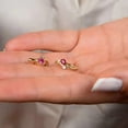 thumbnail image 2 of 1Ct Oval Cut Simulated Red Ruby 925 Silver Women's Hoop Earring 14K Yellow Gold Plated, 2 of 3