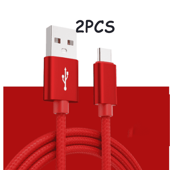 GJX 2 Pack Micro USB Cable 1ft, Nylon Braided Android Charger Cord, Fast Charging Data Sync Wire for Samsung Galaxy S20 S10 S9 Note 20, Red