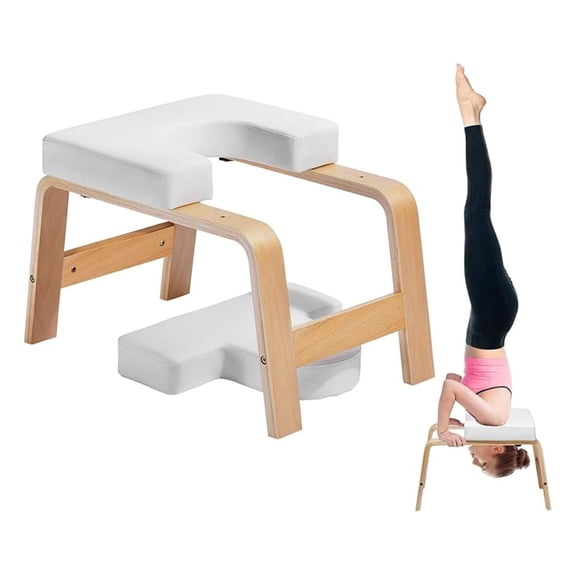 YYDSBNHH Yoga Headstand , 300lbs Capacity Inversion Chair - Wood Frame & PU Pad - Strength Balance Training Stool for Home Gym & Yoga Studio