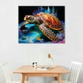 thumbnail image 2 of COMIO Sea Turtle Bathroom Decor Beach Themed Wall Art Ocean Coastal Pictures, Teal Blue Canvas Paintings Turquoise Prints for Living Room Bedroom Nursery, 2 of 4
