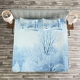 thumbnail image 3 of Ambesonne Winter Quilted Bedspread Set 3 Pcs, Wonderland Xmas Holiday, Queen Size, Blue White, 3 of 3