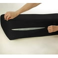 thumbnail image 2 of 3/4 Full Bunk Size Luxury Fitted Sheet Only 600 TC Egyptian Cotton Solid Fitted Sheets up to 10" Deep Pocket, Zipper Around 1 Fitted Sheet Only ( Black ), 2 of 5