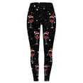 thumbnail image 4 of MKLEKYY Leggings de compresión para mujer Leggings con estampado de copos de nieve navideños de cristal rojo para mujer para uso deportivo, 4 of 4