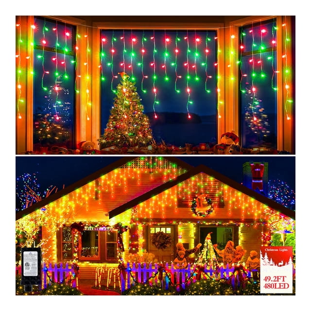 Luces navideñas FLVOECN 480 LED de 15 m, 8 modos, temporizador regulable