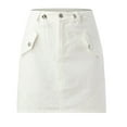 thumbnail image 6 of Sngxgn High Waist Skirt Women Mini Skirt(White,L), 6 of 6