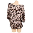 thumbnail image 4 of DYMADE Women Breathable Leopard Print Loose Medium Sleeve T-shirt, 4 of 6