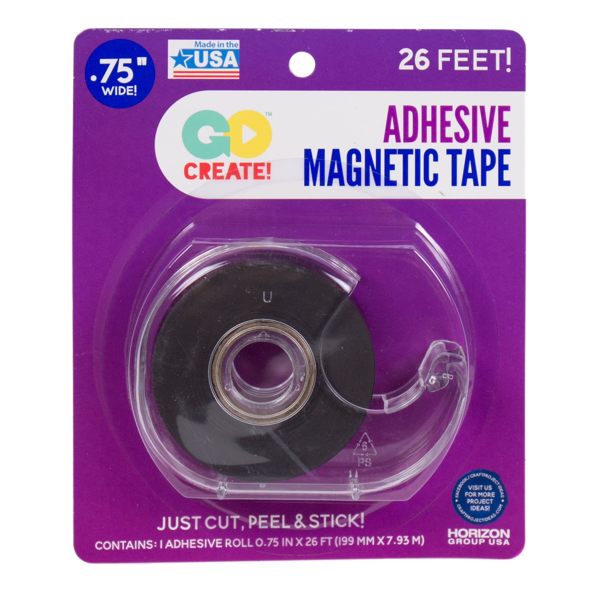 Go Create Adhesive Magnetic Tape with Dispenser, 26 Feet