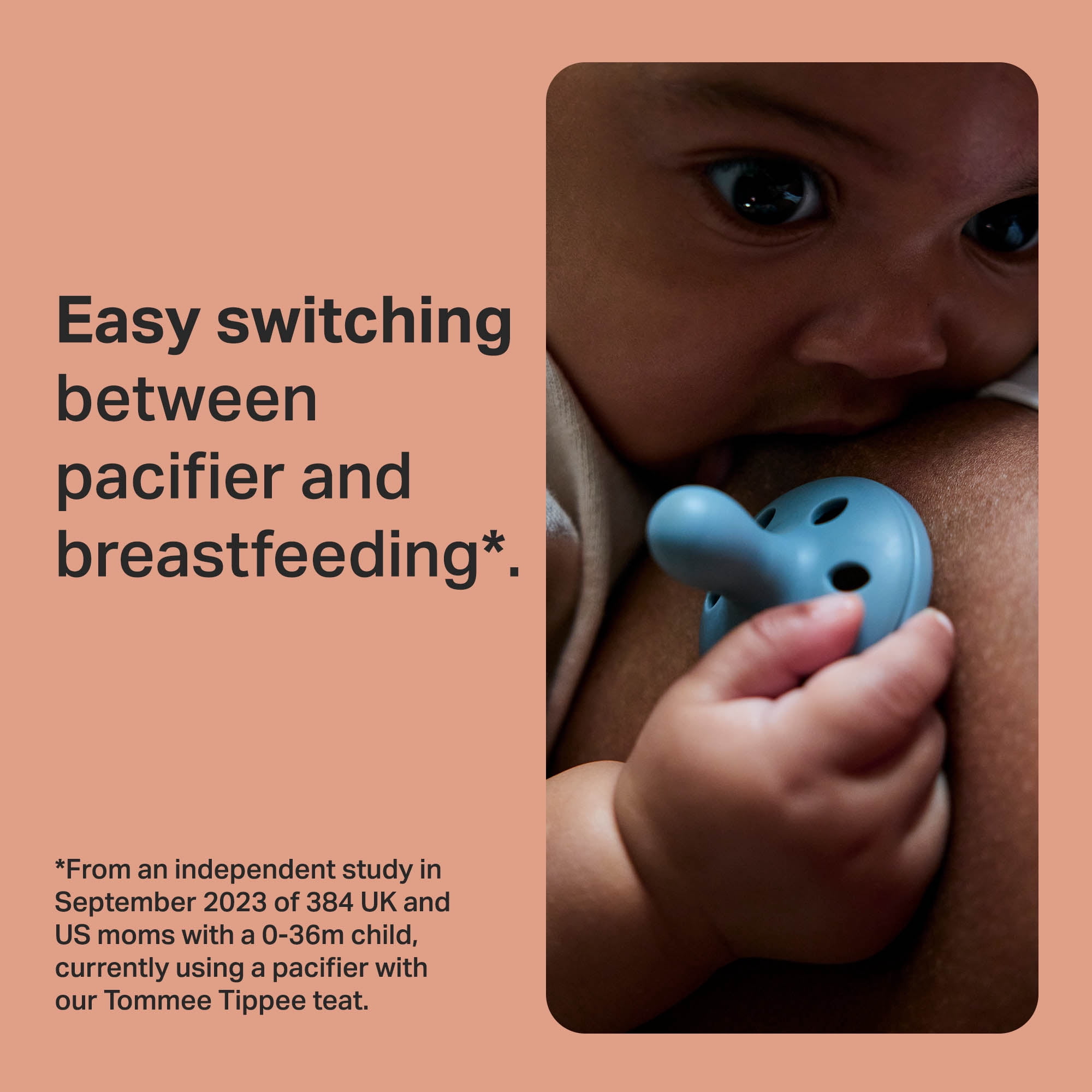 Tommee Tippee Breast-like Pacifier, 6-18m, 4 Count, Lightweight, One-piece Silicone Design
