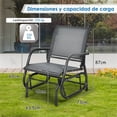 thumbnail image 3 of Silla Oscilante Mecedora Costway Cómoda para Jardín Pórtico Patio Piscina Gris 63,5 x 73 x 87 cm, 3 of 10