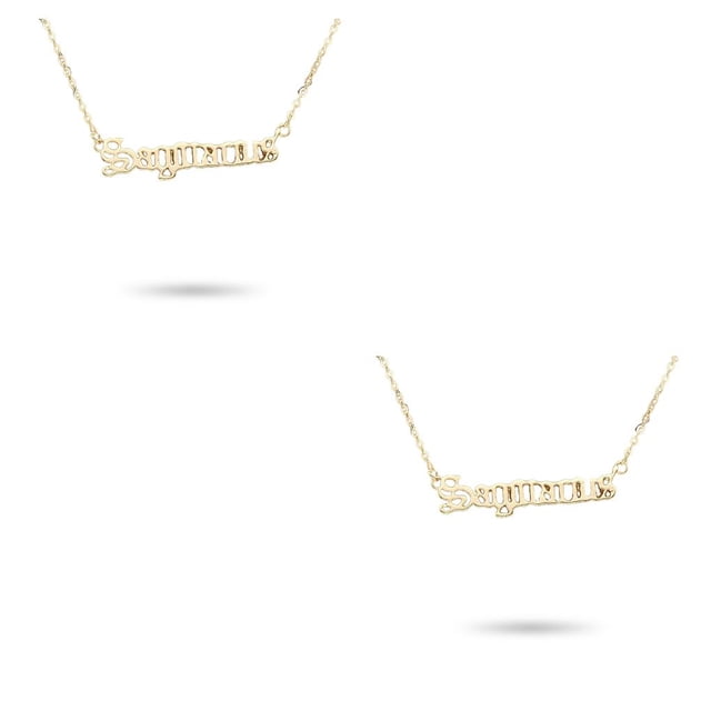 Sonducket Letra inglesa constelaciones tema zodiaco collar Ins colgante para amante amigo Festival cumpleaños regalos Sagitario oro Sagitario dorado 2piezas Sonducket CBP216306