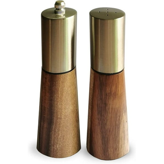 Salt and Pepper Grinder Set,Stainless Steel Manual Salt and Pepper Mill,Adjustable Thickness,Suitable For Kitchen,Barbecue,Picnic,2 Packs