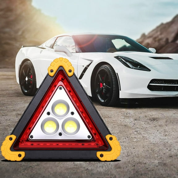 CELNNCOE Triangular Caution Light LED Rechargeable Car Emergency Light Durable Emergency Lights For Vehicles Road Flares Camping Lamp Portable Power Source,Car Accessories,Black